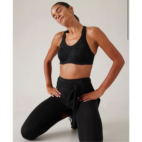 ATHLETA - Glory Bra - Black Underwire Sports Bra sz 32D - Picture 5 of 9
